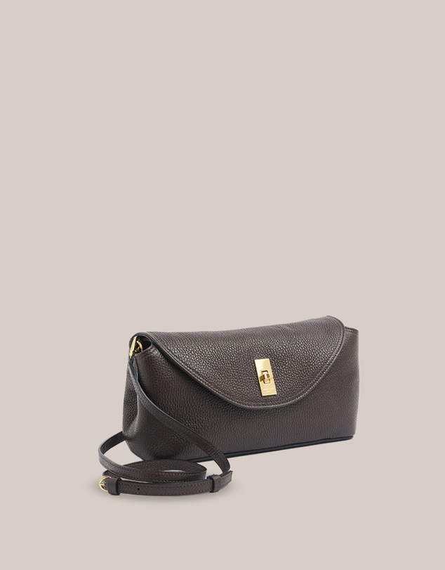 VESTIRSI - Sloane Dark Chocolate Leather Convertible Clutch