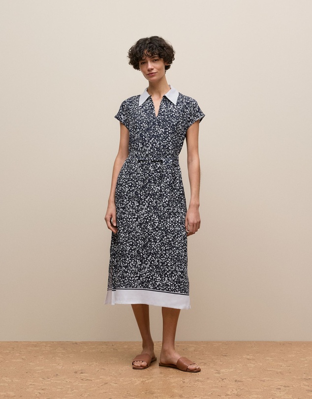 Trenery - Carraway Collared Dress in Night Sky