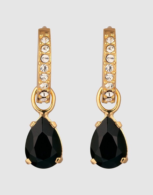 Elli Jewelry - Crystal Teardrop Hoop Earrings in Gold-Plated 925 Silver