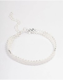 Lovisa - Silver Plated Round Stone Diagonal Tennis Bracelet