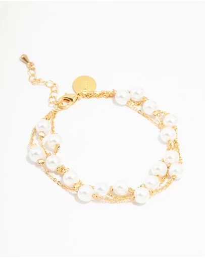 Lovisa - Gold Plated Pearl Layered Bracelet