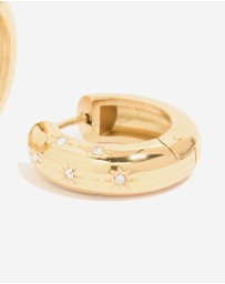Lovisa - Waterproof Gold Plated Stainless Steel Diamante Star Huggie Earrings