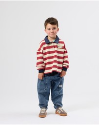 Goldie + Ace - Rugby Stripe Terry Sweat Top - Babies-Kids