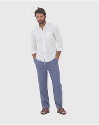 Coast Clothing - Long Sleeve Linen Shirt: White