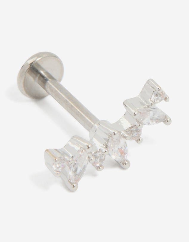 Lovisa - Titanium Diamante Strand Single Flat Back Stud