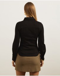 Atmos&Here - Rea Fitted Long Sleeve Ponte Shirt