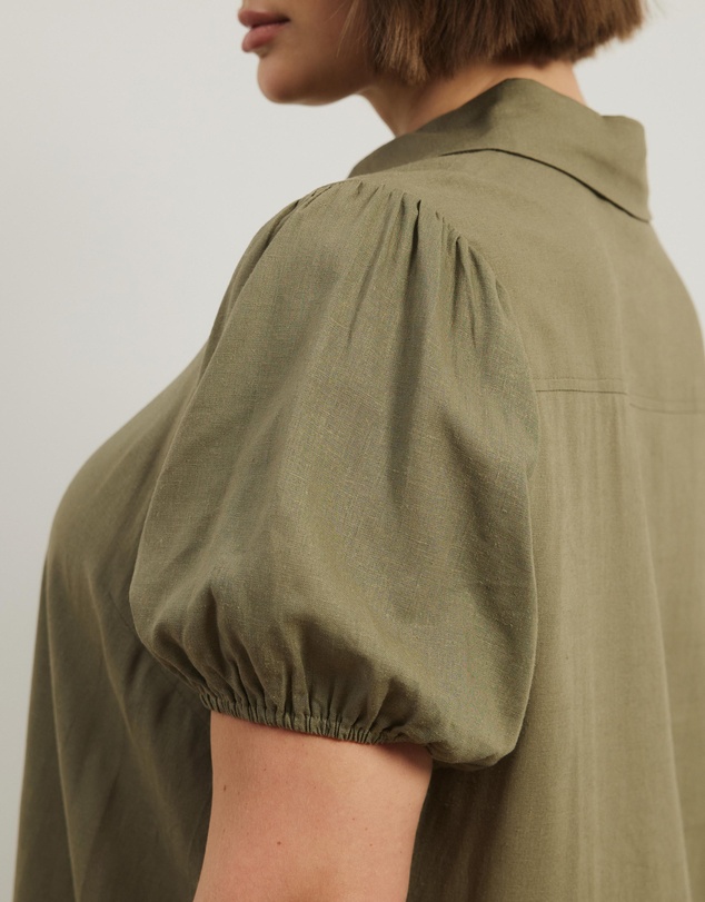 Atmos&Here Curvy - Lola Linen Blend Shirt Dress