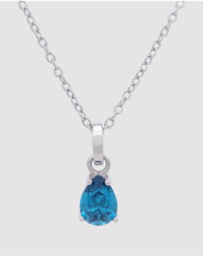 Georgini - GEORGINI WISTERIA PENDANT BLUE TOPAZ CZ SILVER