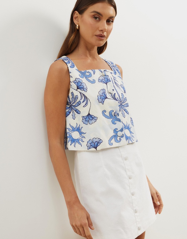 Atmos&Here - Isla Square Neck Button Up Top