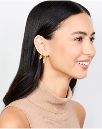 Lovisa - Waterproof Gold Plated Stainless Steel Square Oval Hoop Earrings 2-Pack