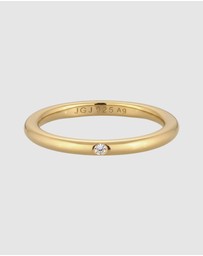 Elli Jewelry - Ring Crystal Stacking 925 Sterling Silver Gold-Plated