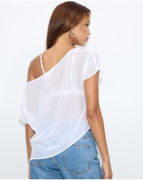 Dazie - Ava Chiffon Asymmetrical Top