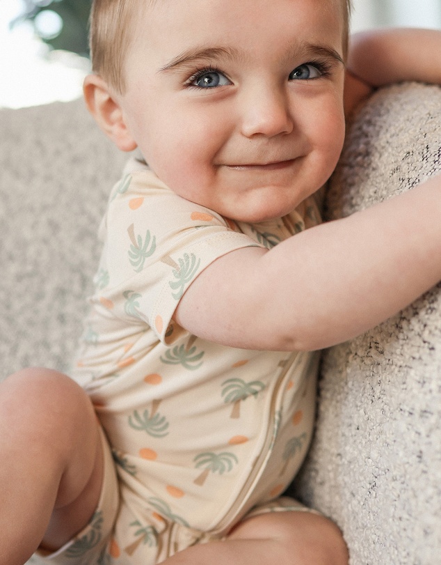 Kynd Baby - Essential Short Sleeve Onesie in Palm Sunset