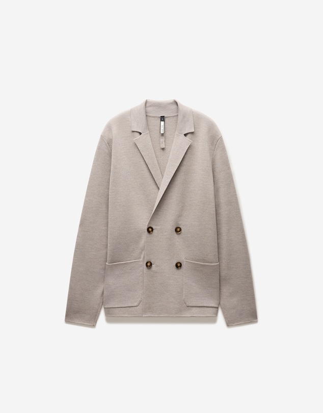 Calibre - Double-Breasted Merino Wool Cardigan Neutral