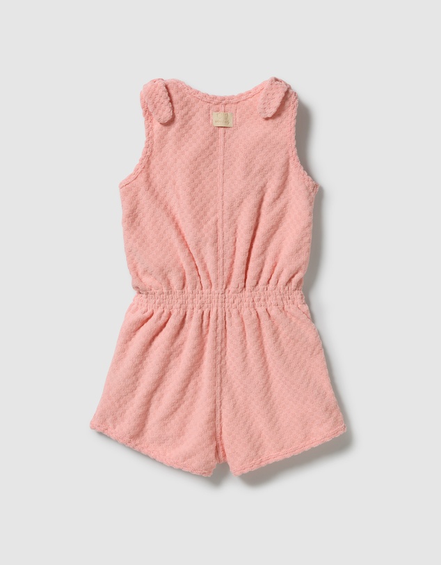 Wilson & Frenchy - Petal Pink Check Organic Terry Playsuit - Babies-Kids