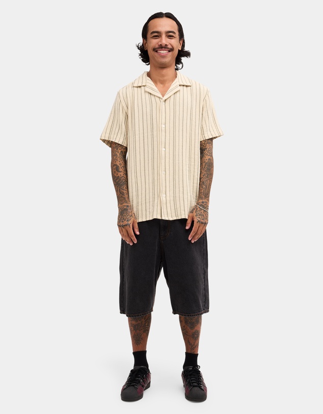 RVCA - Mens Vacancy Stripe Short Sleeve Shirt