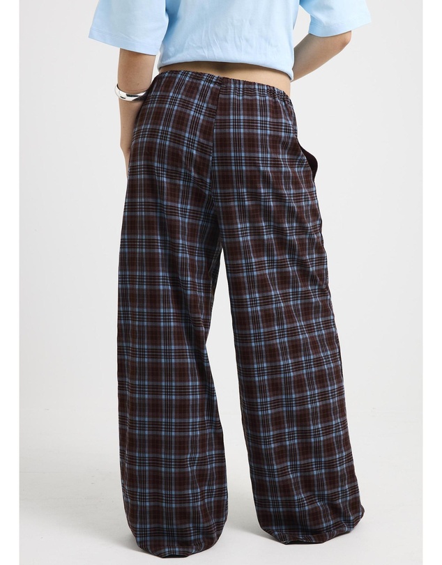 Subtitled - Clio Plaid Wide Leg Pants