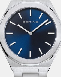 Bering - Mens Classic Polished 41mm Silver Strap Watch