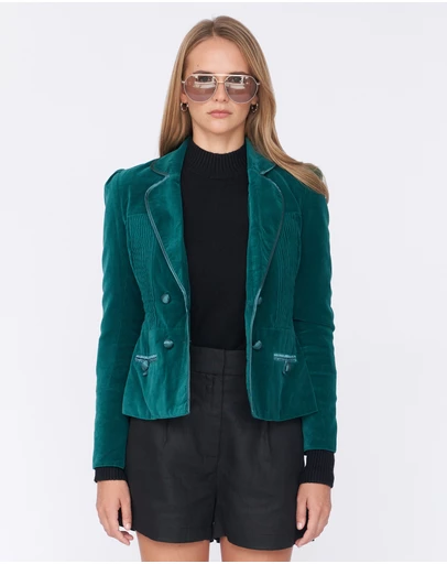 Amelius - Margaret Velvet Pintuck Blazer