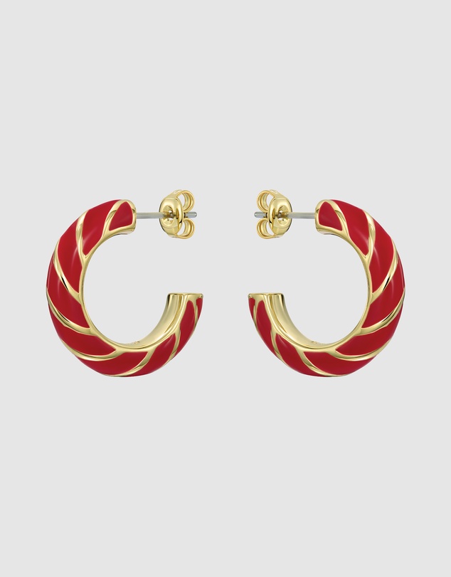 Ted Baker - TRINNA: Twist Enamel Hoop Earrings