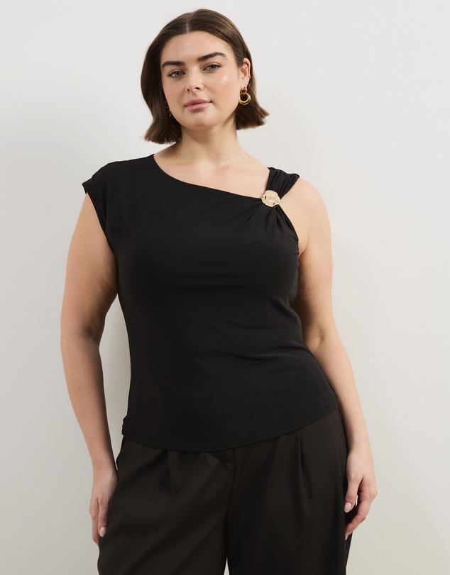 Atmos&Here Curvy - Thea Asymmetric Mesh Top