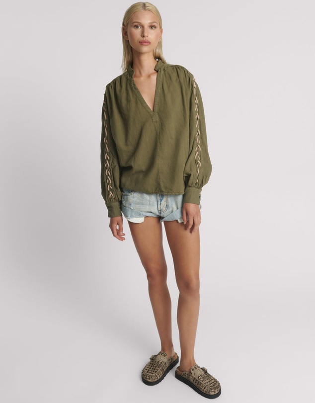 ONE TEASPOON - Johnny Linen Lace Up Shirt