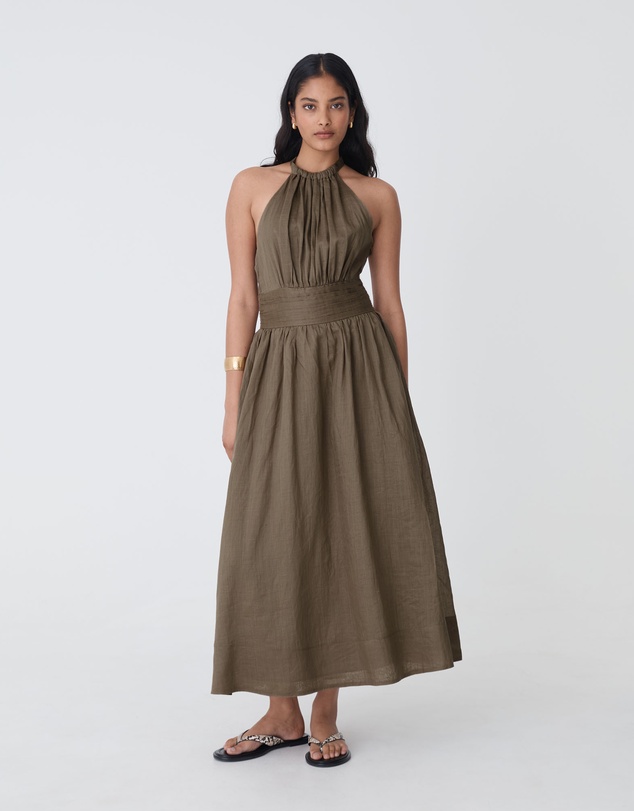 Forcast - Miami Gathered Neck Hemp Dress