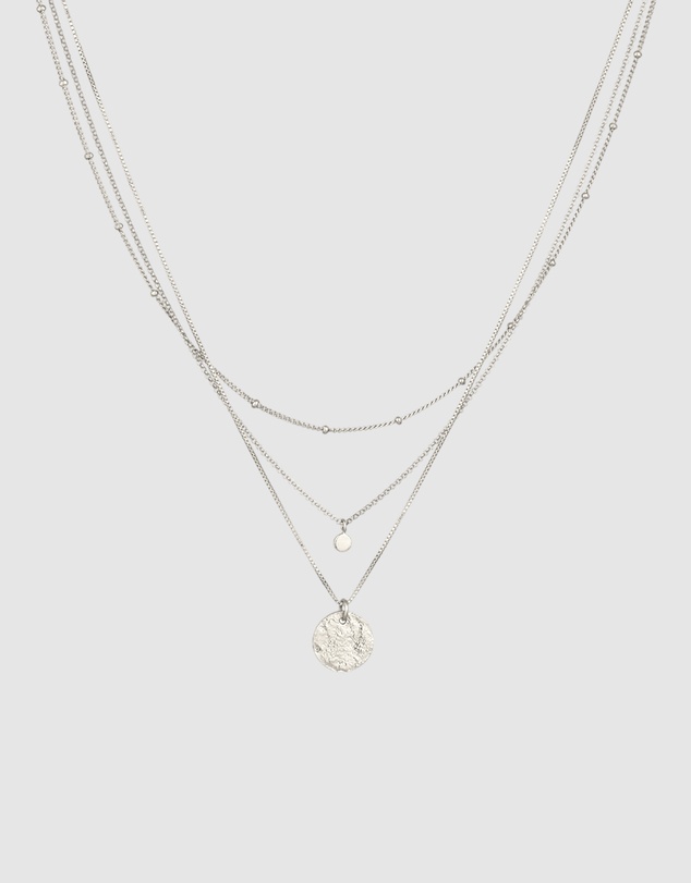 Elli Jewelry - Crystal Disc Layer Necklace in 925 Silver