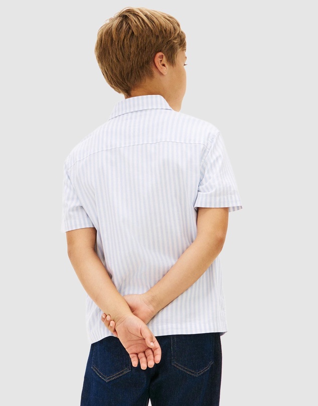Tommy Hilfiger - Ithaca Stripe Short Sleeve Oxford Shirt - Teens