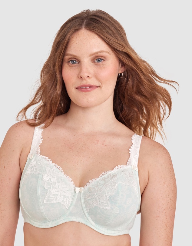 Bras N Things - Sapphire Full Coverage Underwire Bra-Print / Green
