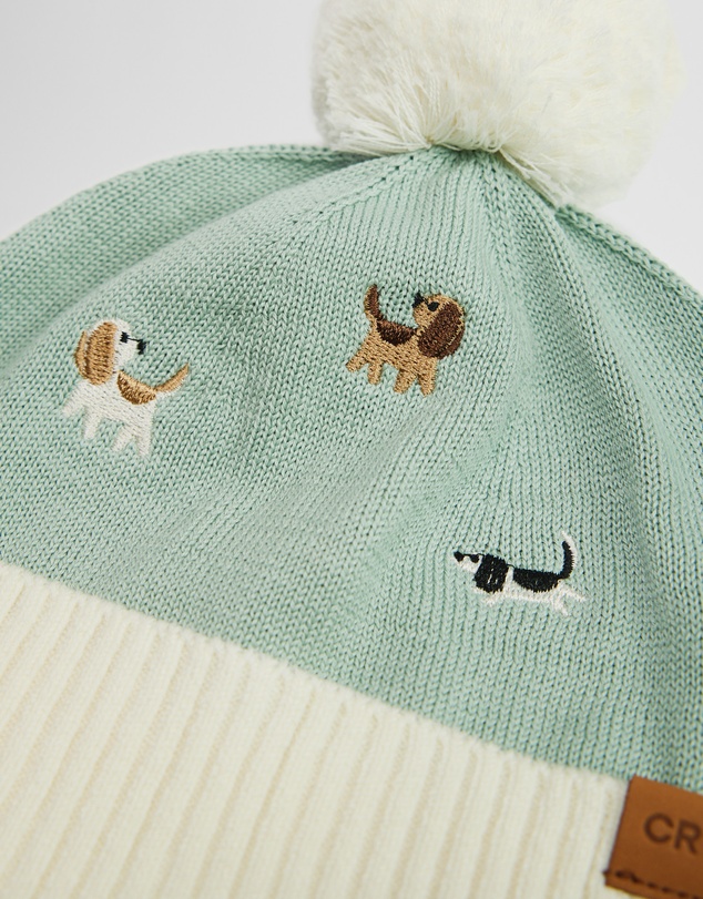 Country Road - Dog Embroidered Beanie
