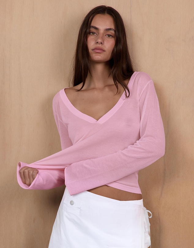 Pinky & Kamal - Knit LS V-Neck Jersey