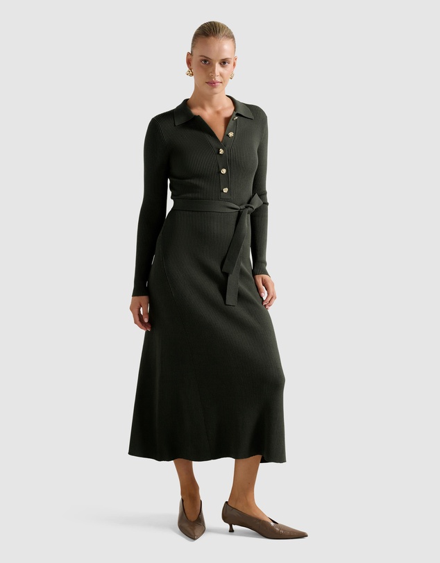 Forever New - Kelani Belted Knitted Midi Dress