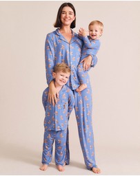 Huxbaby - Vintage Blue Bunny Zip Romper - Babies