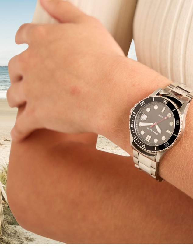 Maxum - Liberty Black Dial With Silver Tone Bracelet & Case