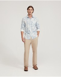 Oxford - Holloway Linen Blend Printed Shirt