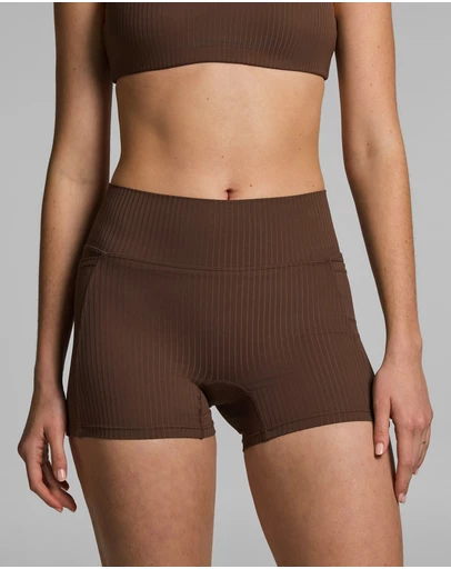 Rockwear - Mid Rise Luxe Rib Pocket Booty Shorts