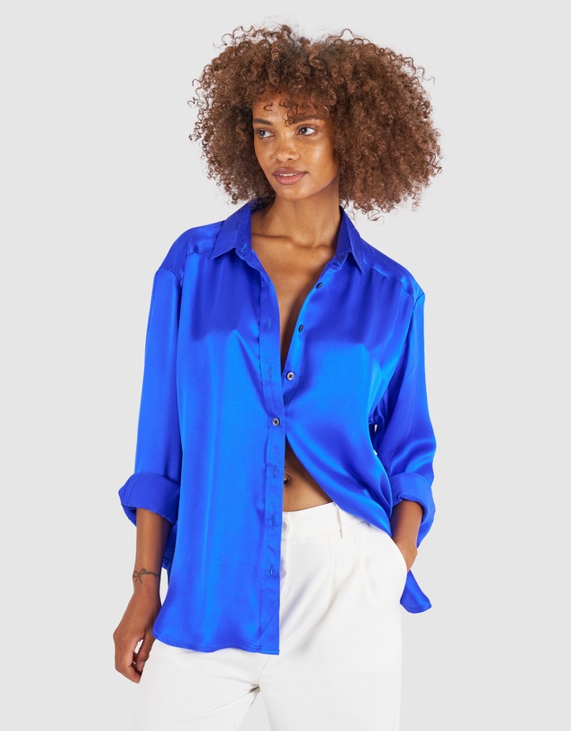 CAMIXA - Soie Satin Oversized Silk Shirt