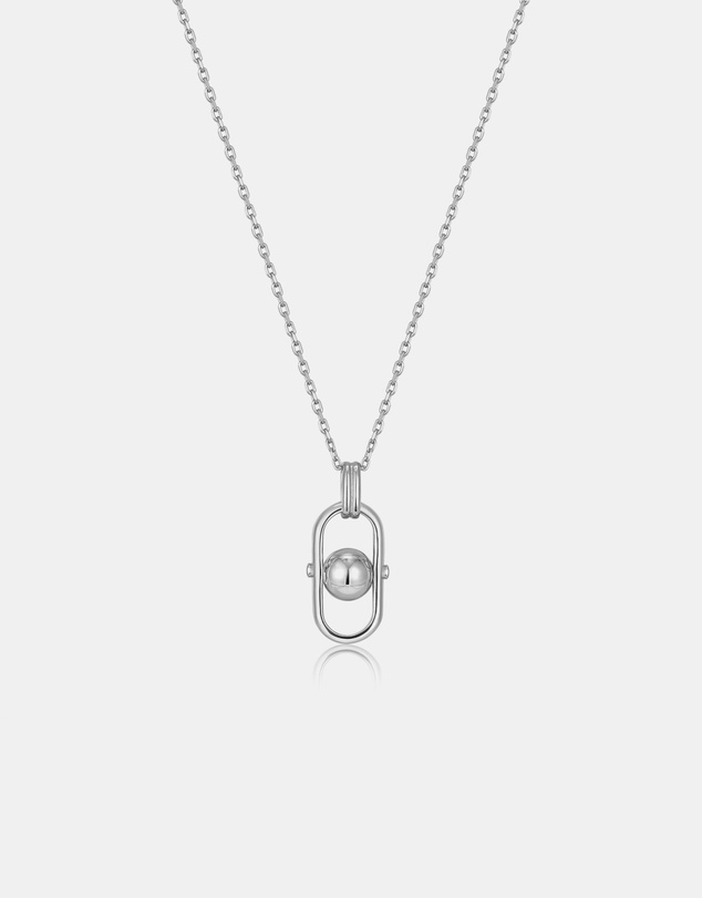 Ania Haie - Ania Haie Silver Orb Link Drop Pendant Necklace