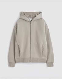 COS - Cotton-Piqu Zip-Up Hoodie