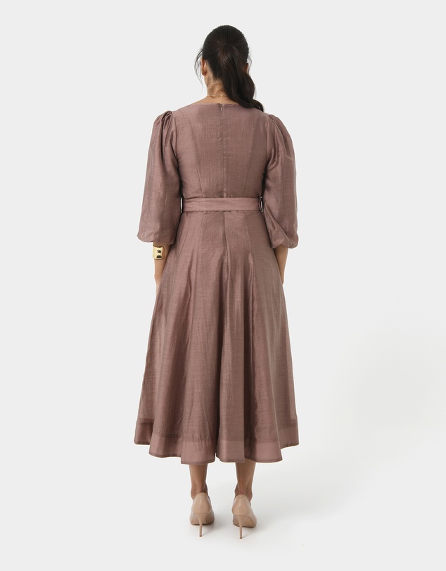 Forcast - Marlie Puff Sleeve Midi Dress