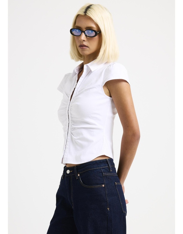 Insight - Cassia Short Sleeve Gather Shirt