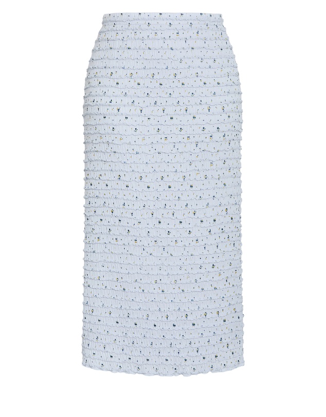 City Chic - Plus size Sheree Ditsy Print Ruched Skirt - sky blue