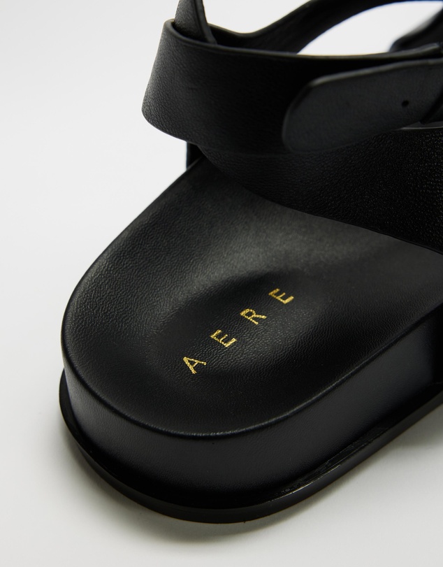 AERE - Leather Crossover Footbed Sandals