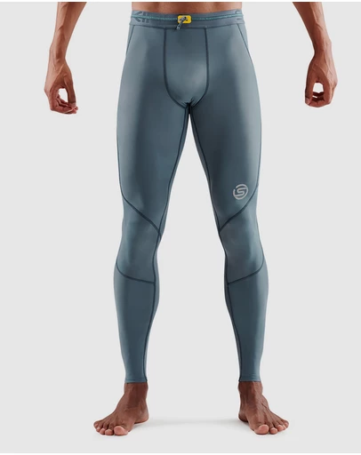 SKINS - SKINS Compression Men's Series-3 Running/Gym Long Tight Blue Grey