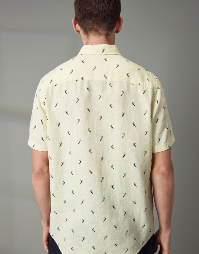 NEXT - Linen Blend Printed Short Sleeve Shirt