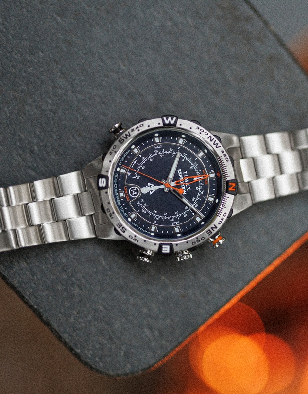 TIMEX - Expedition Tide-Temp-Compass 45mm Stainless Steel Bracelet Watch
