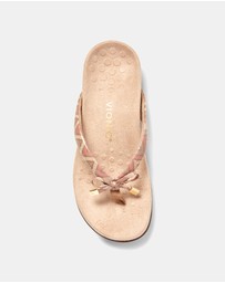 Vionic - Bella Toe Post Sandal - Chevron Dusty Pink
