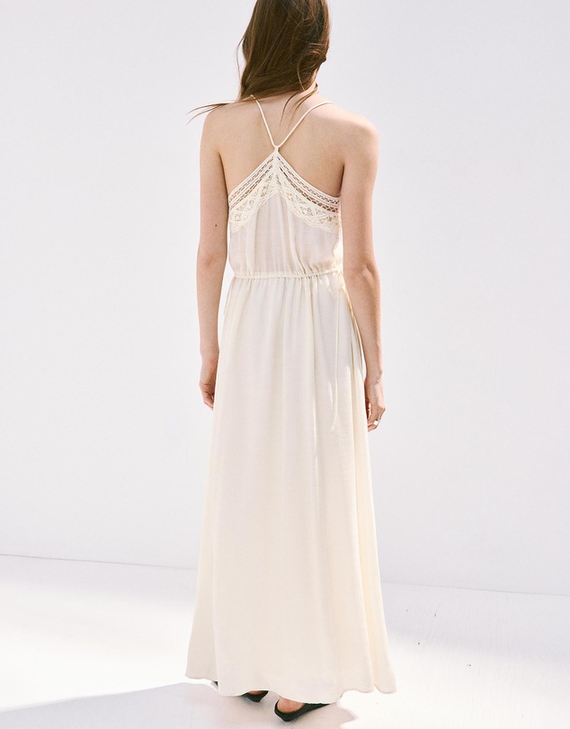 M.N.G - Embroidered Cutwork Crinkle Dress