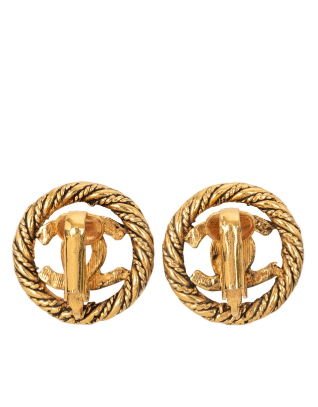 Pre-Loved by Azura Reborn - Pre-Loved CC Gold Plated Round Clip on Earrings
